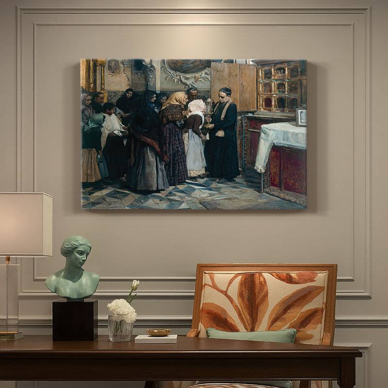 Joaquin Sorolla «Kissing the Relic (El Beso de la reliquia)», reproduction d'art sur toile de qualité musée, 40 x 60