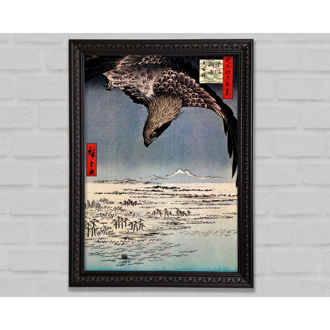 Vogel im Flug von Hiroshige - Druck