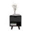 Table de chevet à 1 tablette de rangement noire - Table de chevet moderne avec tiroirs de rangement | Organisateur de mobilier élégant-229676379