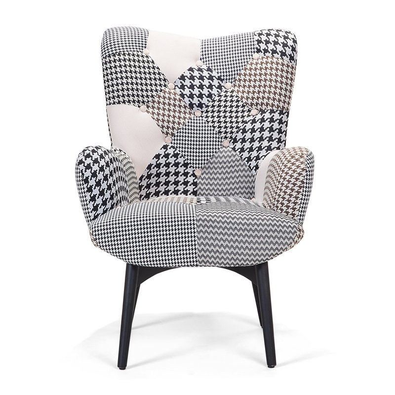 Vejle Upholstered Wingback Chair with Footstool