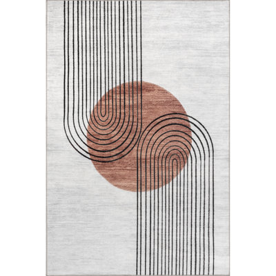 Tapis abstrait lavable à la machine Martine SpinClean Sun
