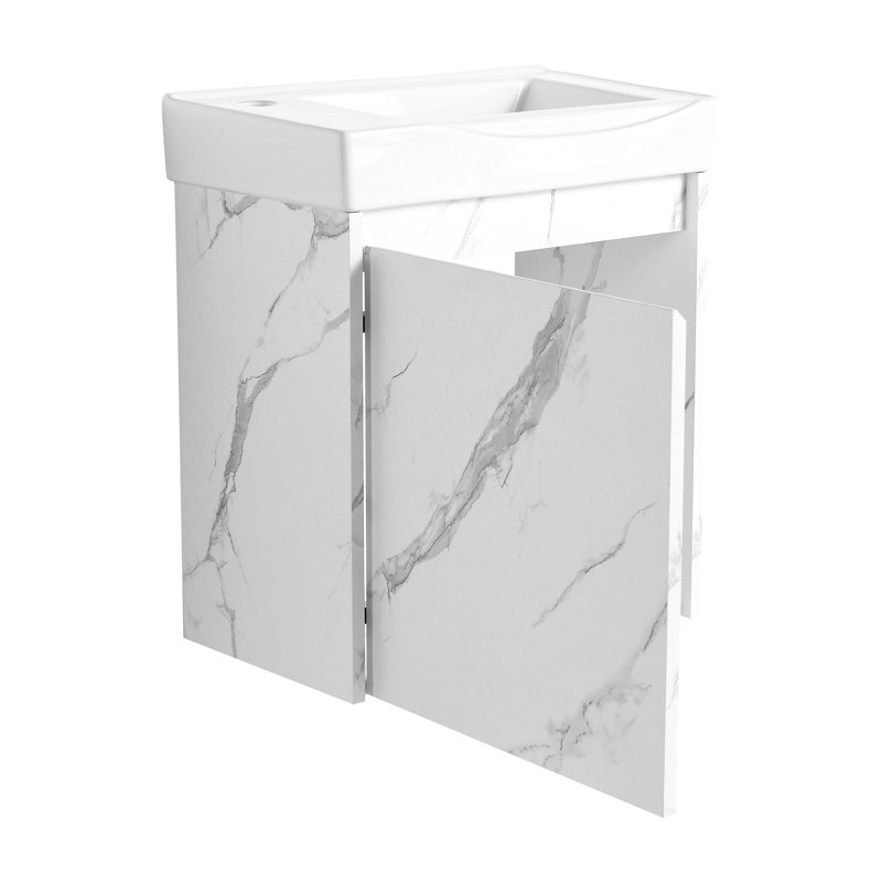 Bathroom Vanity - Ceramic Sink And Elegant Design Storage Cabinet Style