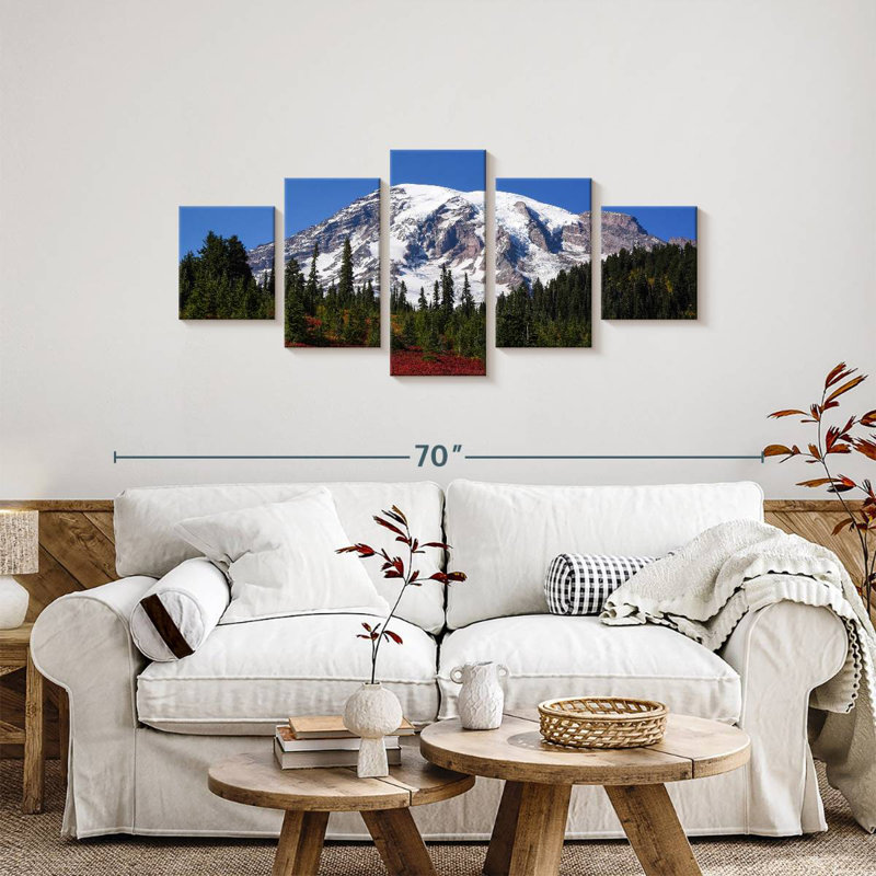 Pines Against Mount Rainer, 24" H x 55" W