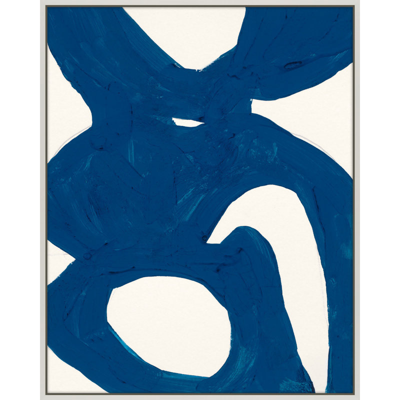 Blue Harmony 1 Print by Andrea Stokes, 38" H x 30" W x 1.375" D, White Framed