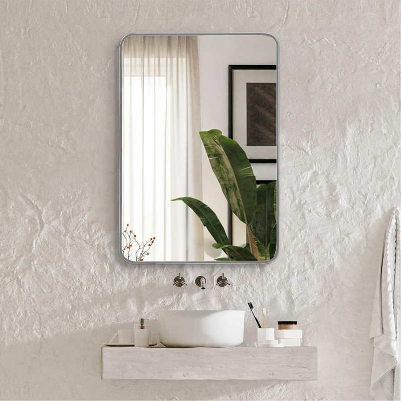 Miroir de salle de bain 22x30, Argent argent, 30 po x 22 po
