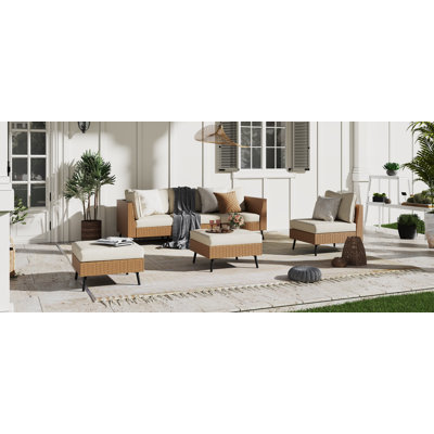 6 - Person Patio Conversation Set with Cushions