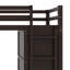 Lit mezzanine contemporain avec tiroirs, bureau et garde-robe-128971186