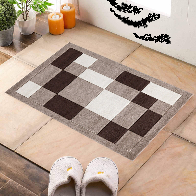 Ceryce Non-Slip Indoor Doormat, Beige/Brown