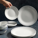 Dinnerware Set, Service For 6, Lightweight Round Plates And Bowls Set, Triple Layer Glass, Chip Resistant, Microwave And Dishwasher Safe, (Caspian/18 Pieces)