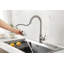 Robinet d'évier de cuisine à poignée simple rétractable en nickel brossé-69567959