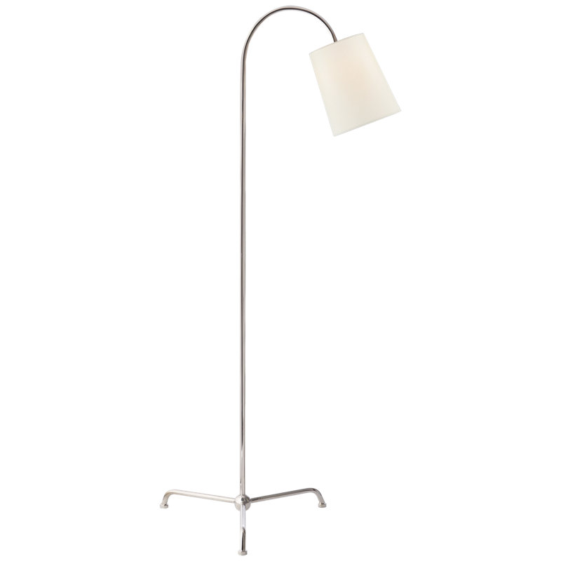 Thomas O'Brien Mia Floor Lamp, Polished Nickel, Fabric