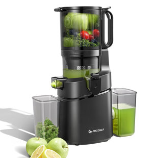 Chute Cold Press Juicer, Self-feeding Slow Masticating Juicer For Whole Fruits & Vegetables, 250w High Yield Extractor, Easy Clean, Grey