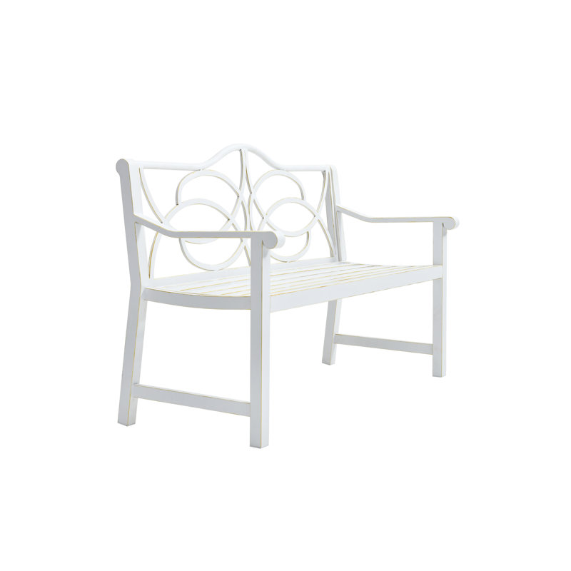 Heavy Duty White Garden Bench - Metal With & Armrest, Rustproof, Protected For , Yard, Porch, Balcony, Accommodates 2 3 People Modern Outdoor Construction Weather Holds