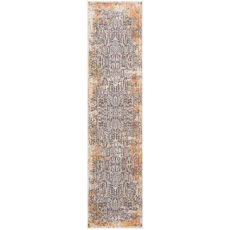 Tapis de couloir contemporain gris Antwanett, Tapis de couloir 2 pi x 8 pi