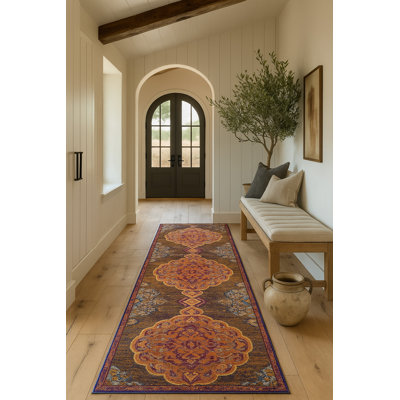 Tapis abstrait rouille Kymiere