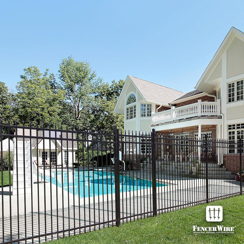 Black Heavy Duty Metal Fence Kit with Gate and Posts