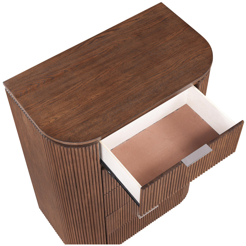 Commode en bois massif et placage Iyona, Brun