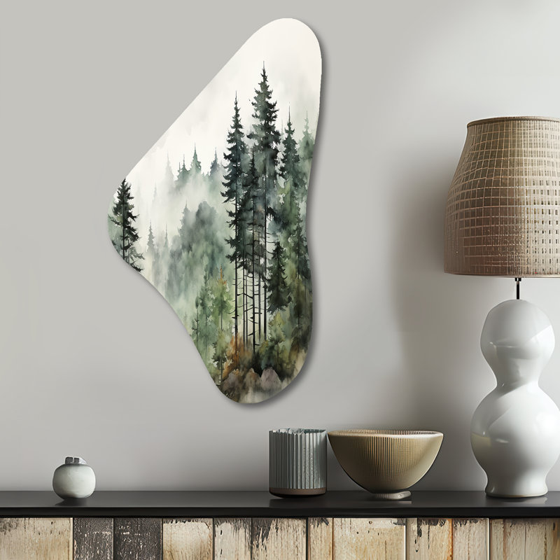 Haddou - Décoration murale irrégulière en forme de pin arbre Boomerang, H 31 po x l 17 po