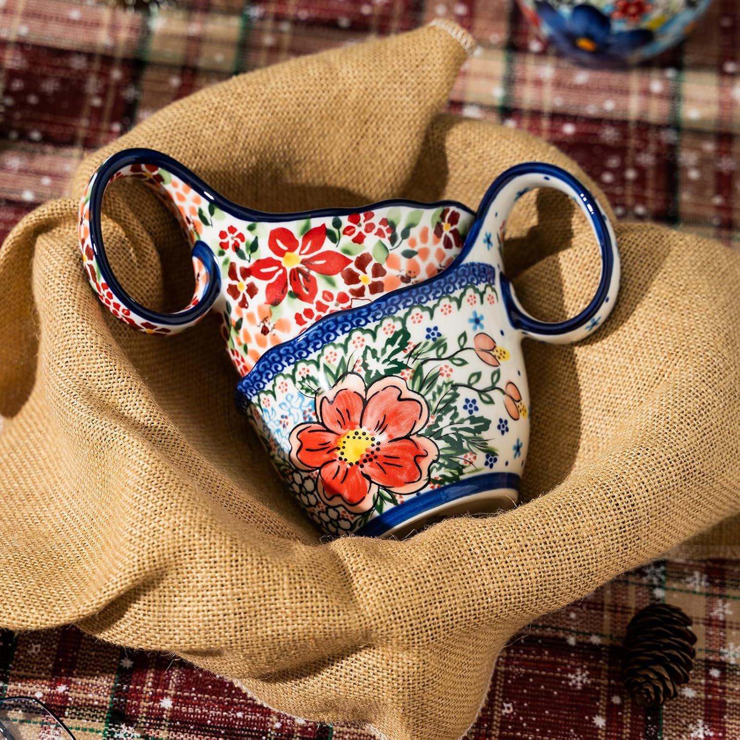 Latitude Run® Hand-Painted Soup Bowls With Floral Patterns And Ring ...