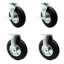 8 Inch  Pneumatic Wheel Caster Set 2 Swivel with Brakes and 2 Rigid SCC/SCC-100S280-PNB-TLB-2-R280-2