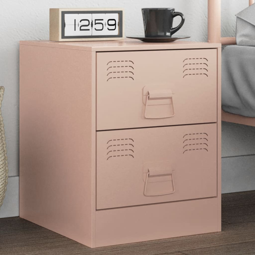 Vidaxl Bedside Cabinet 34.5X39x44 Cm Steel