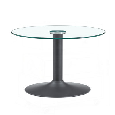 27.5-Inch Tempered Glass Coffee Table with Silver Metal Base, Durable and Elegant for Modern Living Spaces