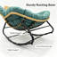 Chaise berçante d'extérieur en osier surdimensionné 39,37 "Papasan, vert-133479184