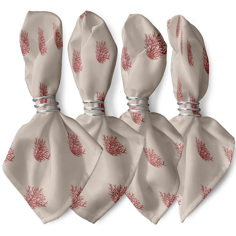 Ensemble de serviettes 4 pièces Lapp Coral Coastal, L 18 po x L 18 po, Avoine / taupe / beige