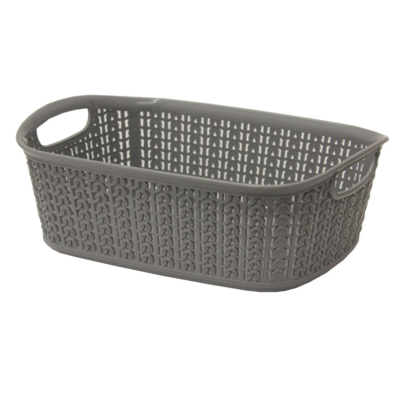 JVL Plastic Decorative Basket, Grey