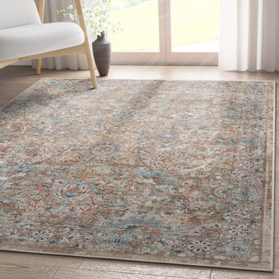 Tapis bleu clair à tissage plat Ervin Emilia