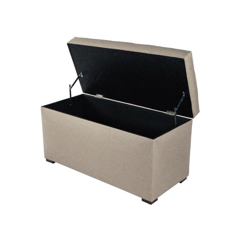Woodside Polyester Upholstered Storage Bench, Khaki