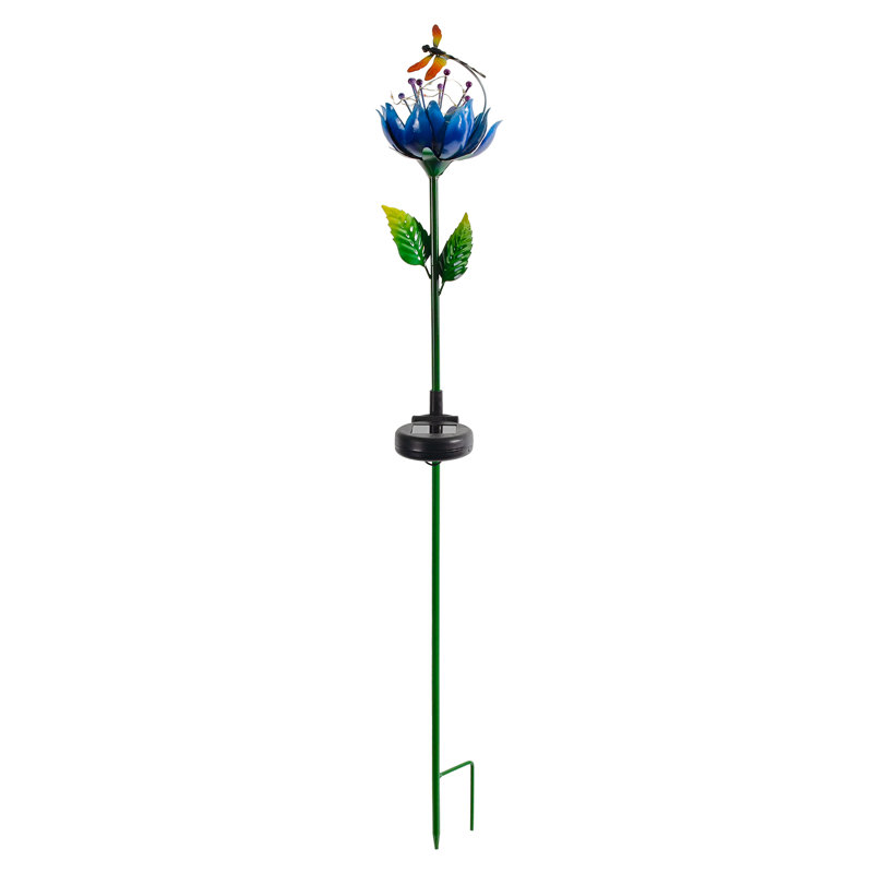 Luminaire solaire à piquet pour fleurs et libellules