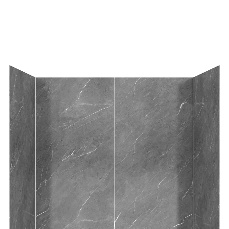 Streamline DSH-1340-136 32 in. L x 60 in. W x 55 in. H 4-Piece Glue-Up Alcove Bathtub Surround in Grey Marble Finish