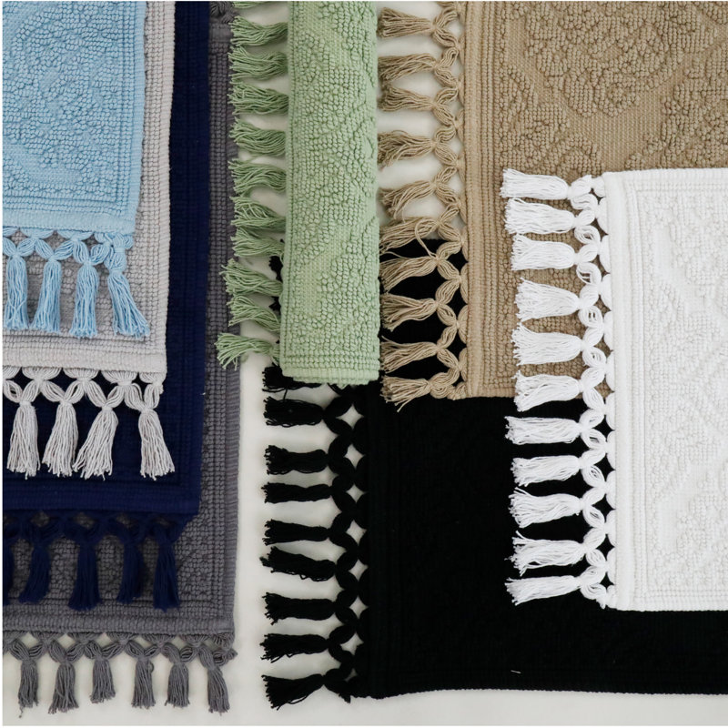 Ricardo 100% Cotton Bath Rug, 17" W x 31" L, Sage Green