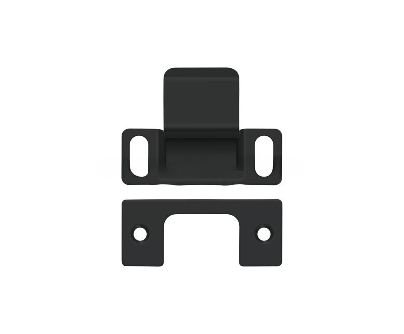 Deltana SP2751U19 Strike Plate, Dust Cup, Adjustable, 2-3/4" x 1-1/4" in Paint Black