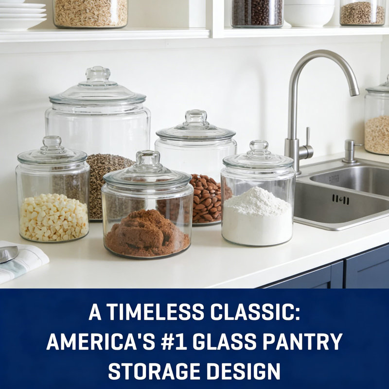 1 Gallon Glass Jars With Lids, Set Of 2 - Wide Mouth Clear Glass Storage Containers For Dry Food, Flour, Rice, Coffee, Candy, And Pantry Organization