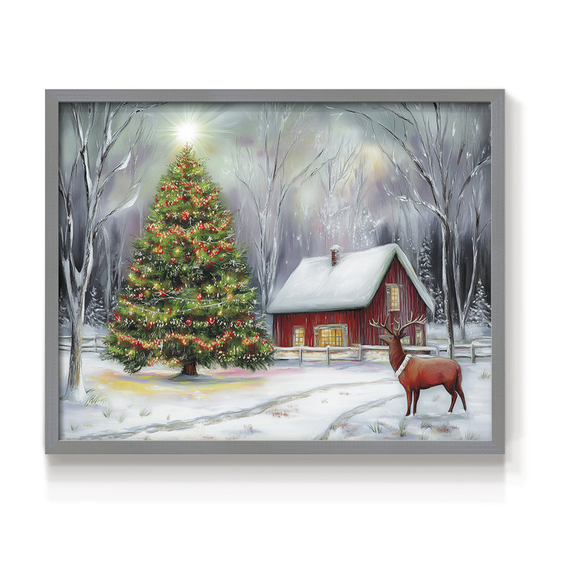 Art de Noël - CCxxviii - reproduction encadrée - réversible, H 16 po x l 20 po, Gris