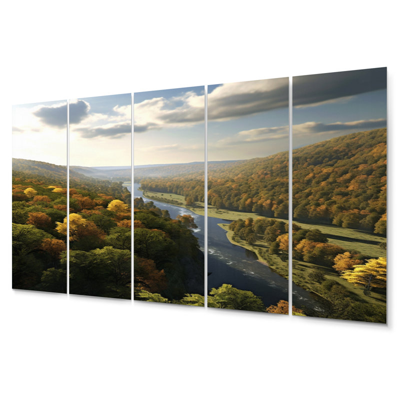 Ensemble de 5 décorations murales Horizon du fleuve Delaware