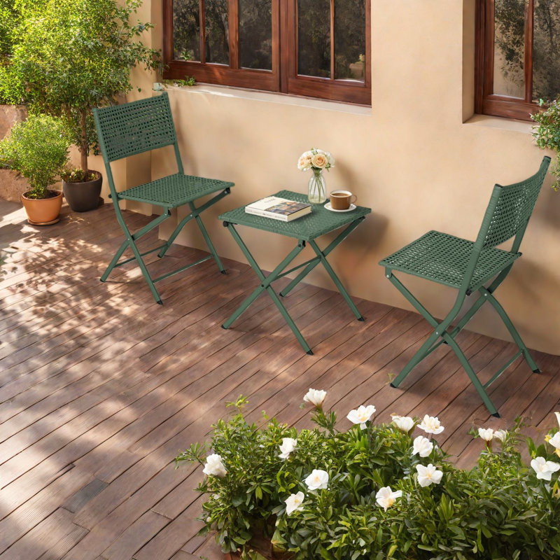 Ensembles de salle à manger portatifs, ensemble bistro en acier, jardin moderne avec balcon compact