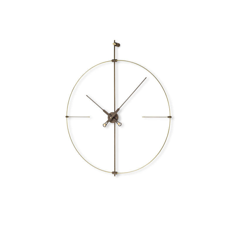 Bilbao Wall Clock, Brass/Walnut