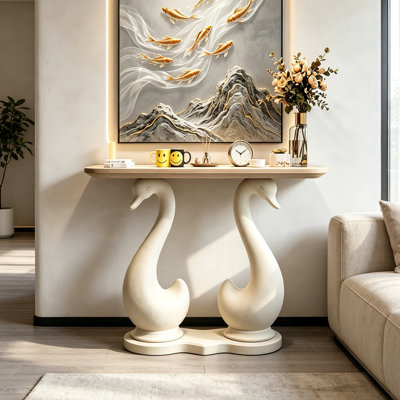 Modern creative swan-shaped console table