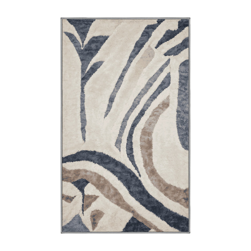 Machine Washable Gray Area Rug, Runner 2' x 5'