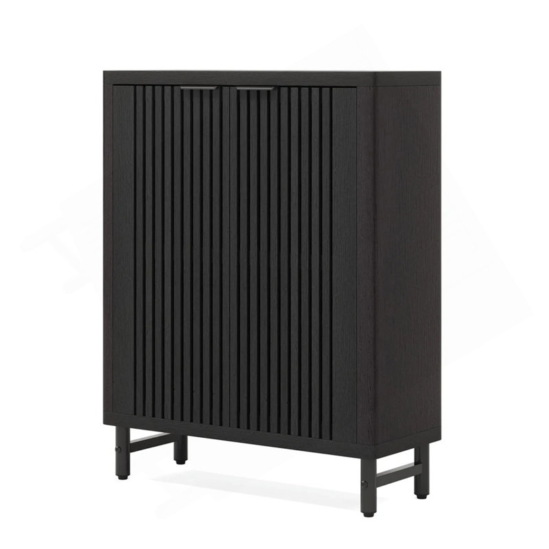 Armoire de rangement, armoire à chaussures moderne, Noir