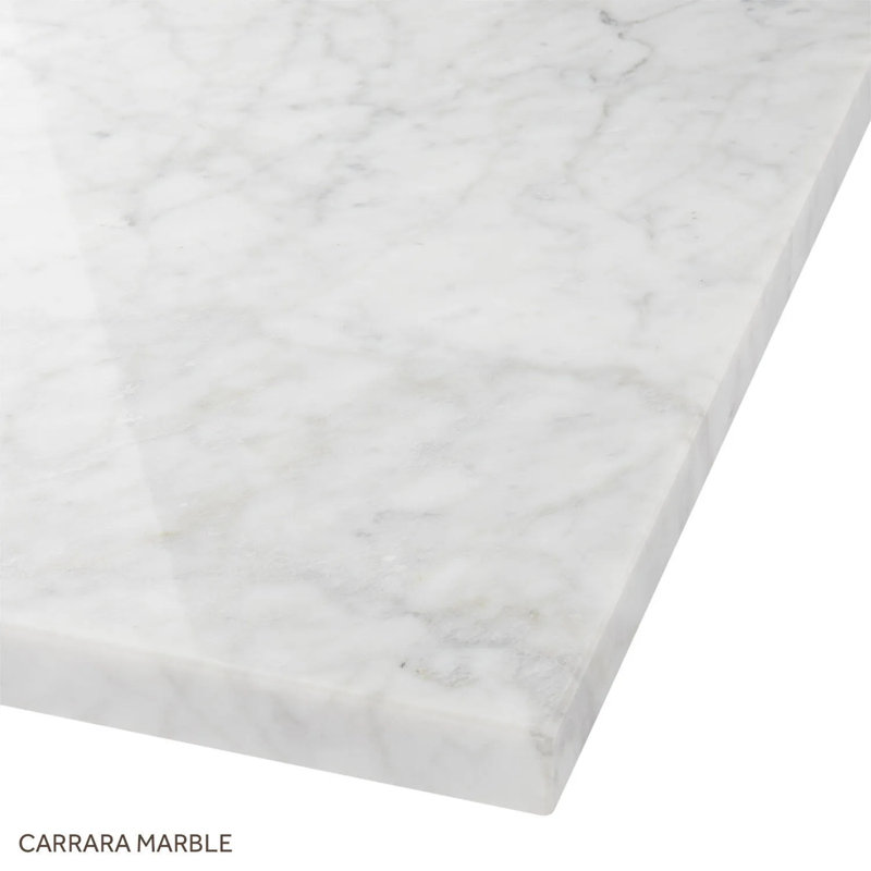 72" Novak Double Bathroom Vanity Set with Rectangular Undermount Sinks, 8" Widespread, Carrara Marble, White