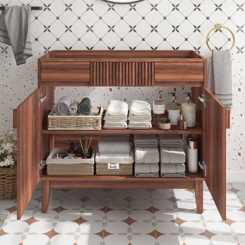 36" Mid-Century Modern Single Bathroom Vanity Base