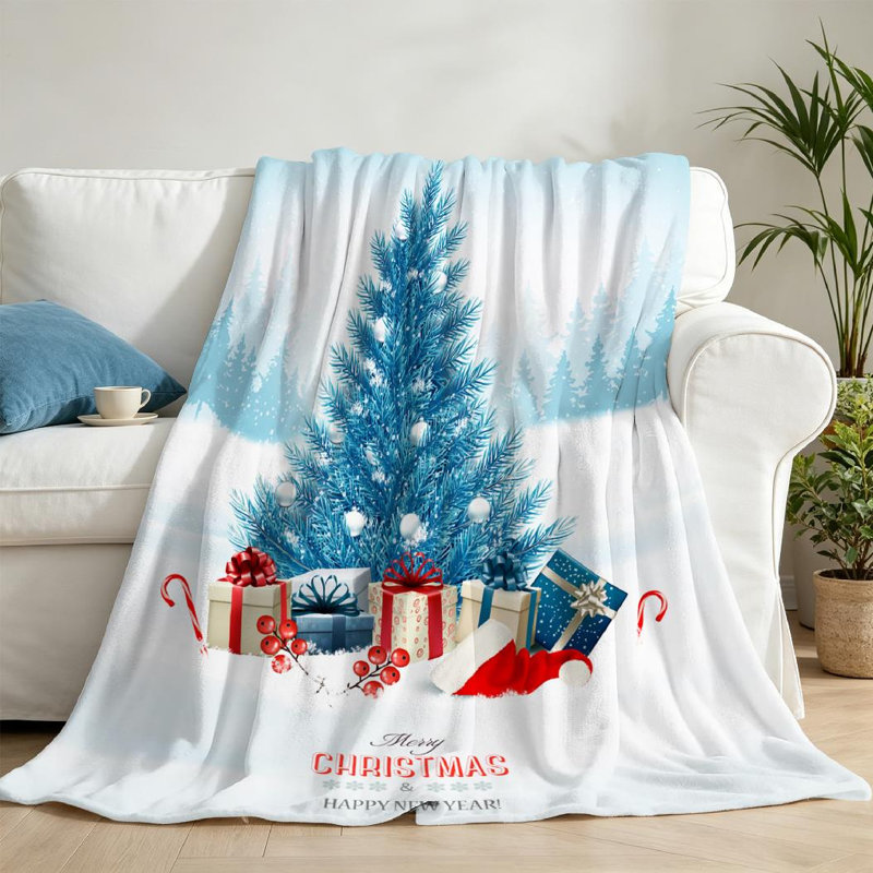 Jeté en molleton bleu flanelle ultra doux bleu, Jeté 50 po x 60 po