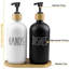 Ensemble de distributeur de savon en verre, contenant du savon à main et un distributeur de savon à vaisselle (noir et blanc)