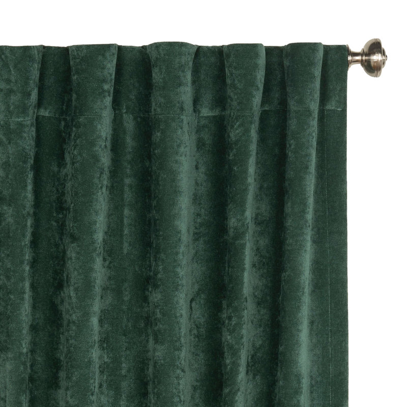 Padma Semi Sheer Curtain Single Panel, Green