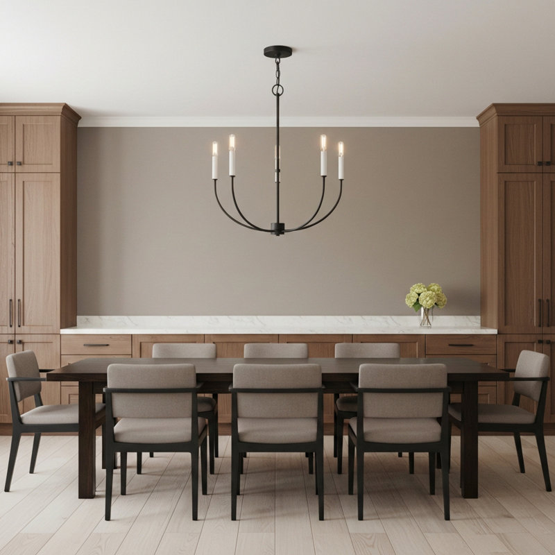 Lustre 5 lumières façon bougie Kendrey , Nuit noire