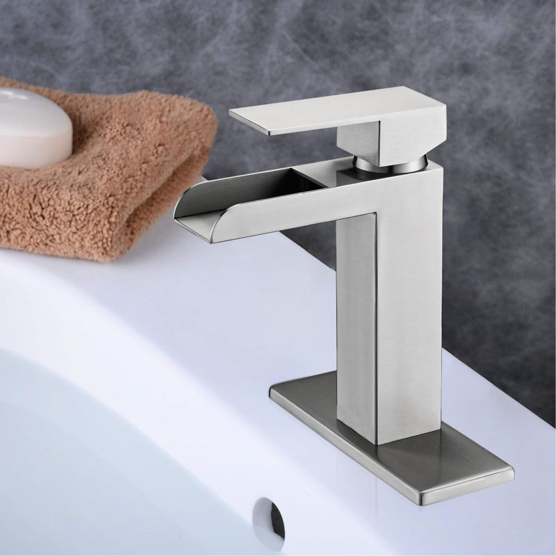 Robinet pour salle de bain Contemporary, Nickel brossé